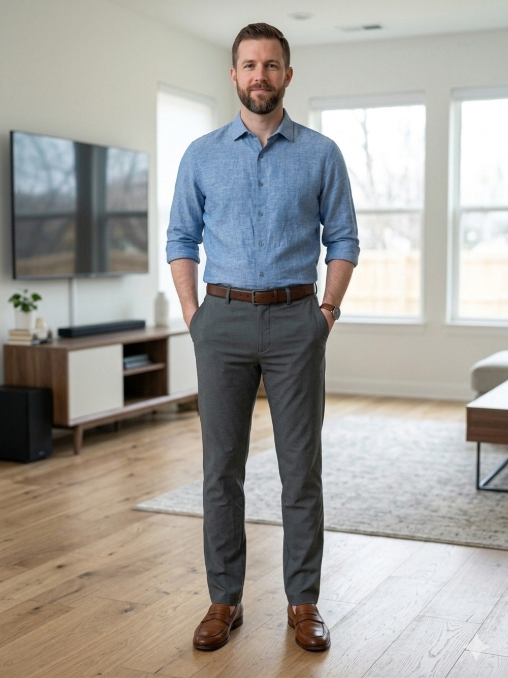 Greg Norman Collection Slim Gray Dress Pants